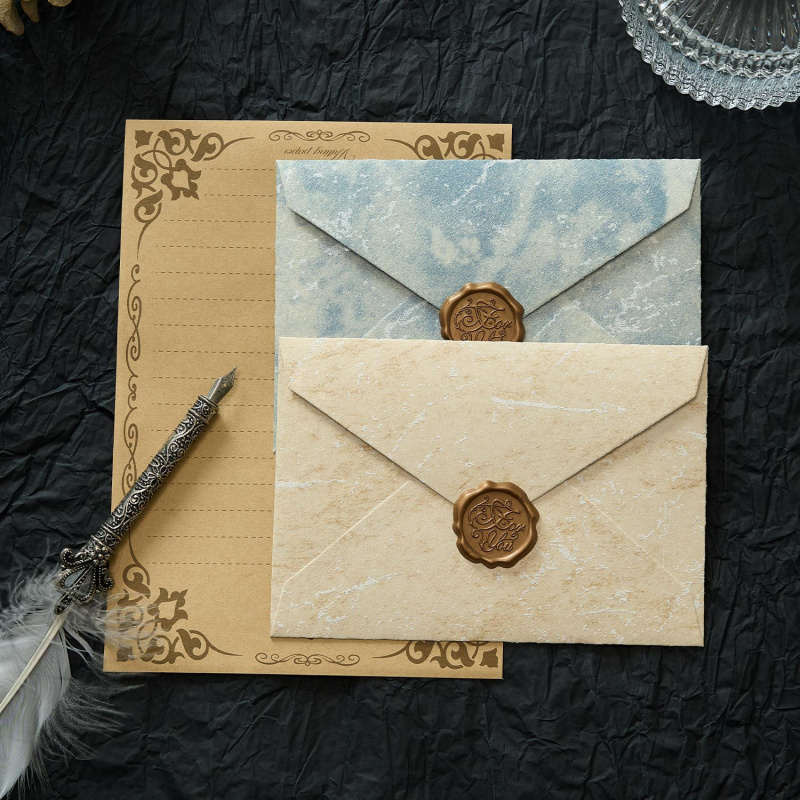 Wax Seal Letter Kit - 5 шт., конверт с позолоченными тенями,