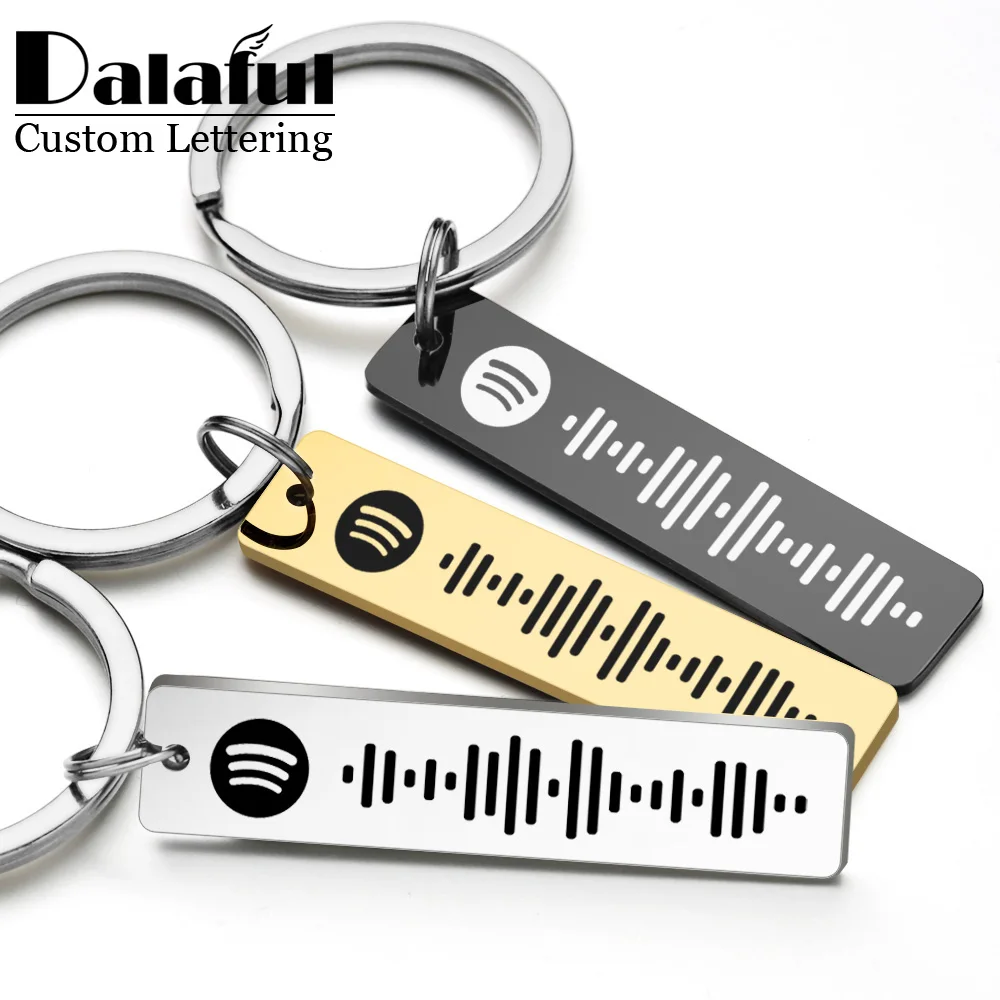Initial Ring Custom - Персонализированный брелок с кодом Spotify, выгравированное