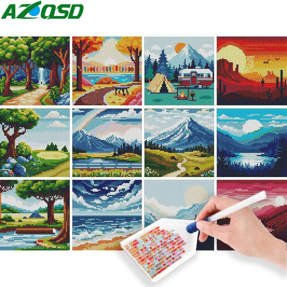 Photo Mosaic Print - AZQSD 12 шт. алмазная живопись закат