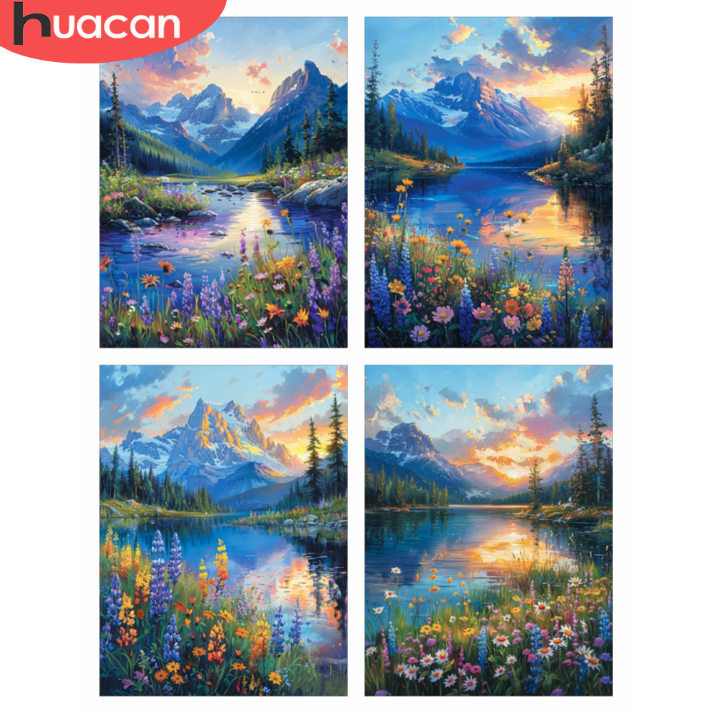 Photo Mosaic Print - Алмазная мозаика HUACAN 5D: Горный пейзаж,