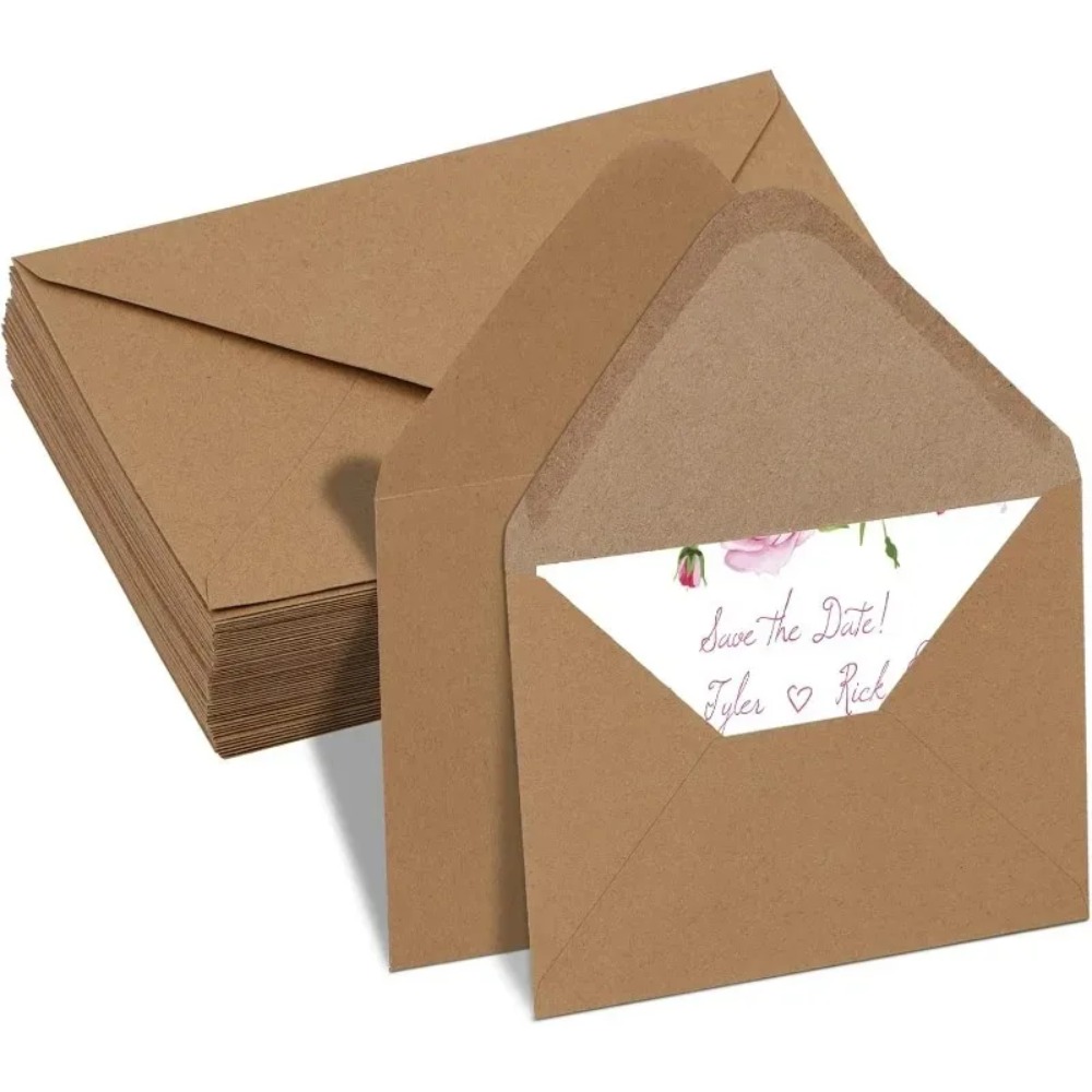 Wax Seal Letter Kit - 50 шт. классических коричневых крафтовых мини-конвертов