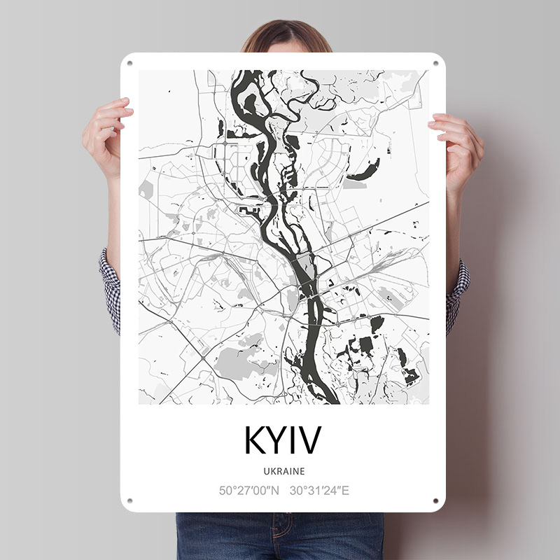 Custom Map Poster - Плакат с картой Киева, на заказ,