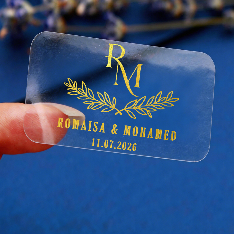 Personalised Candle Label - 50 шт. персонализированных свадебных наклеек, прозрачные