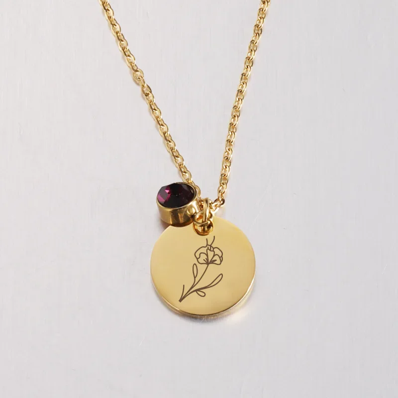 Месяц рождения, цветы, клипса, – обзор и цена Birth Flower Necklace