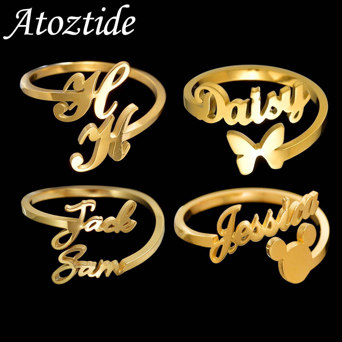Персонализированные именные ко – обзор и цена Initial Ring Custom