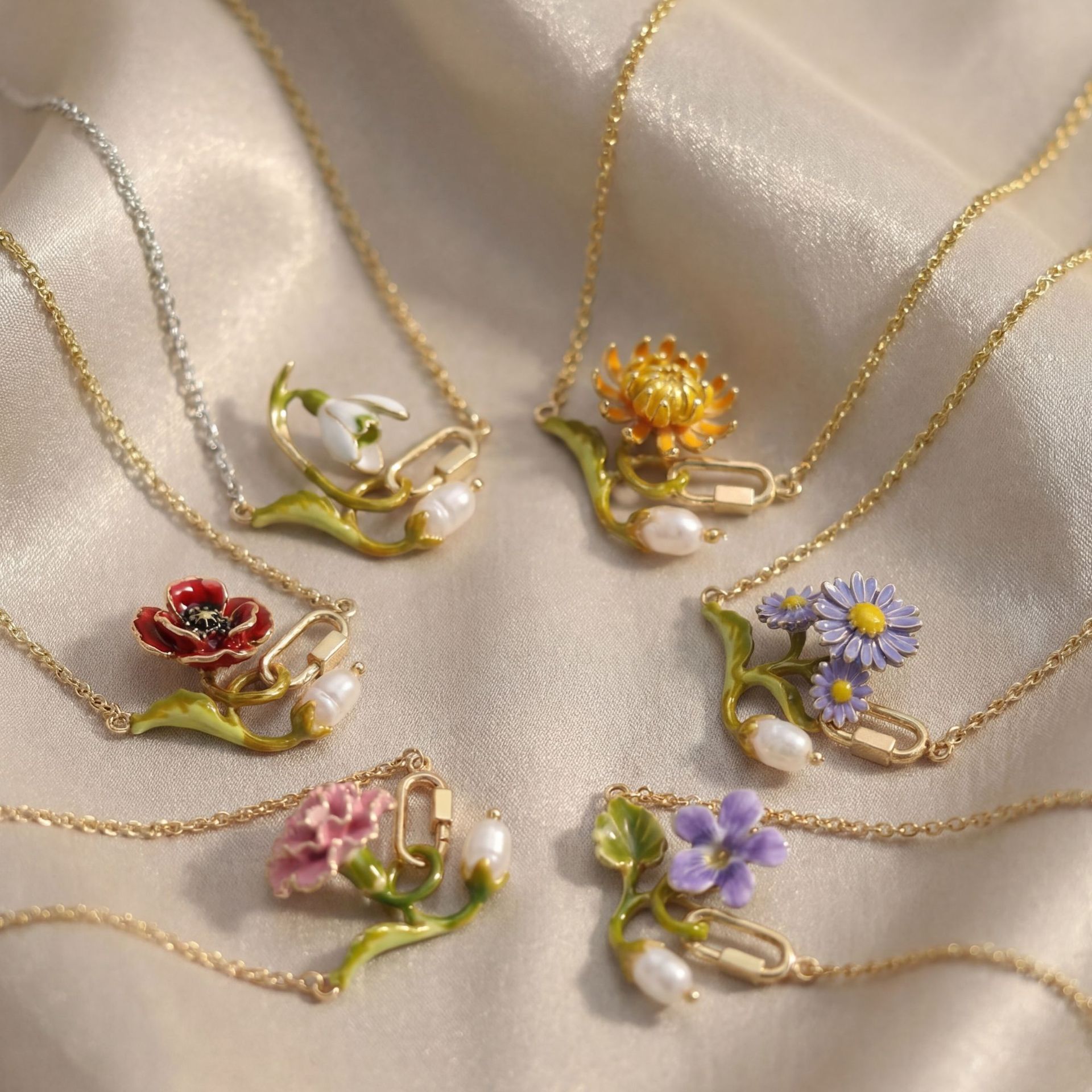 Ожерелье с цветком, соответств – обзор и цена Birth Flower Necklace