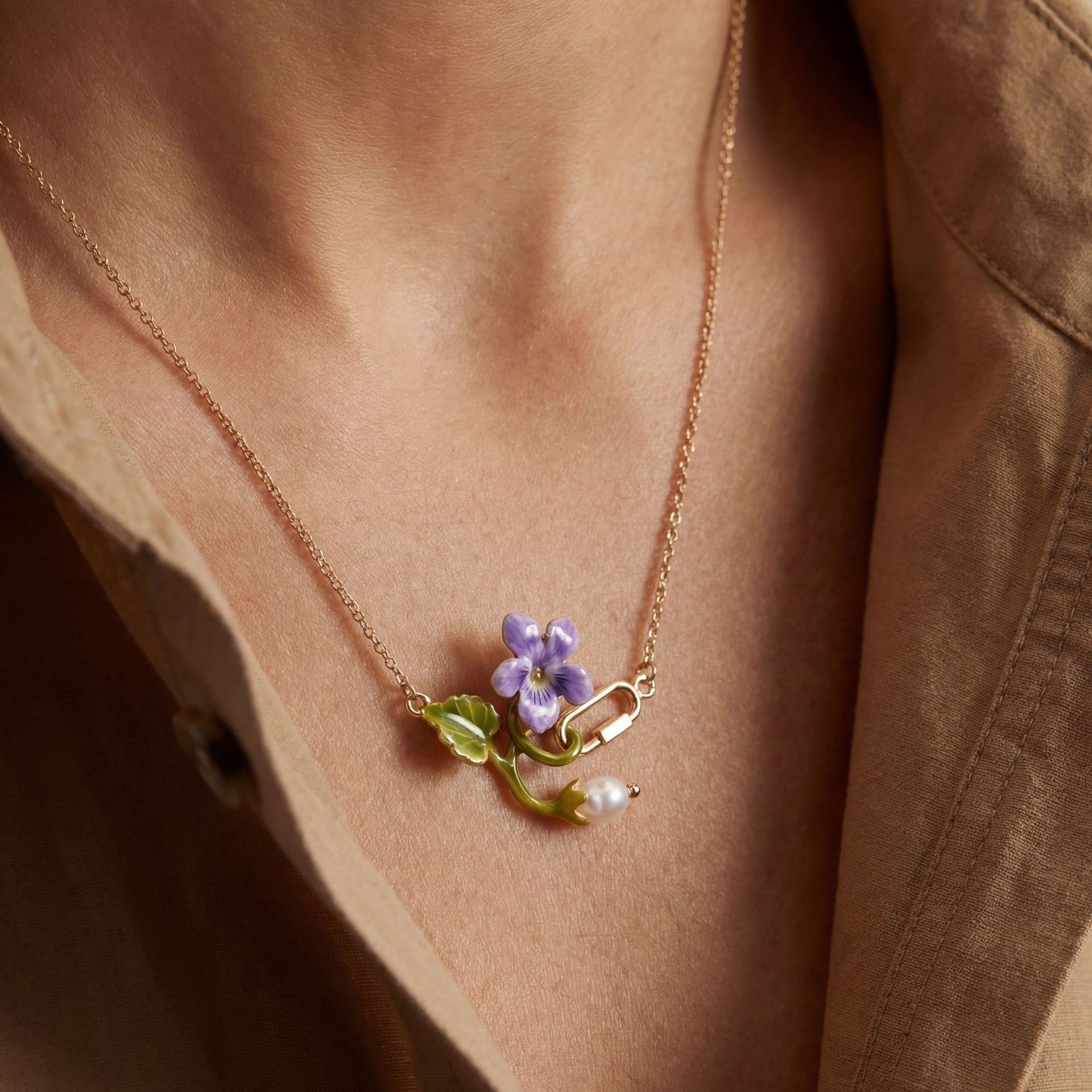 Ожерелье с цветком, соответств – обзор и цена Birth Flower Necklace