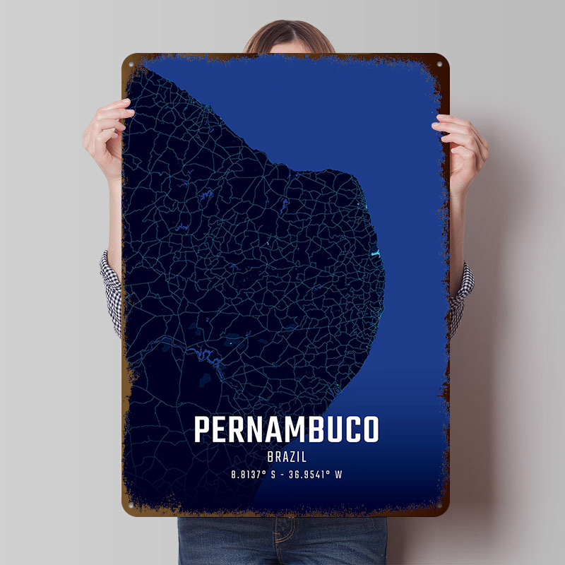 Карта полуночного города Perna – обзор и цена Custom Map Poster