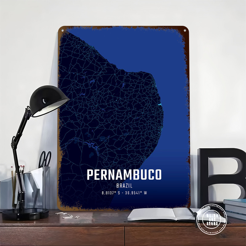 Карта полуночного города Perna – обзор и цена Custom Map Poster
