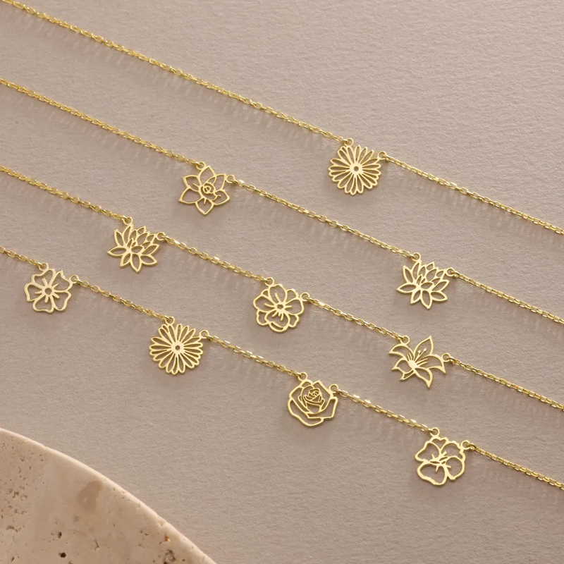 Ожерелье с цветами рождения по – обзор и цена Birth Flower Necklace