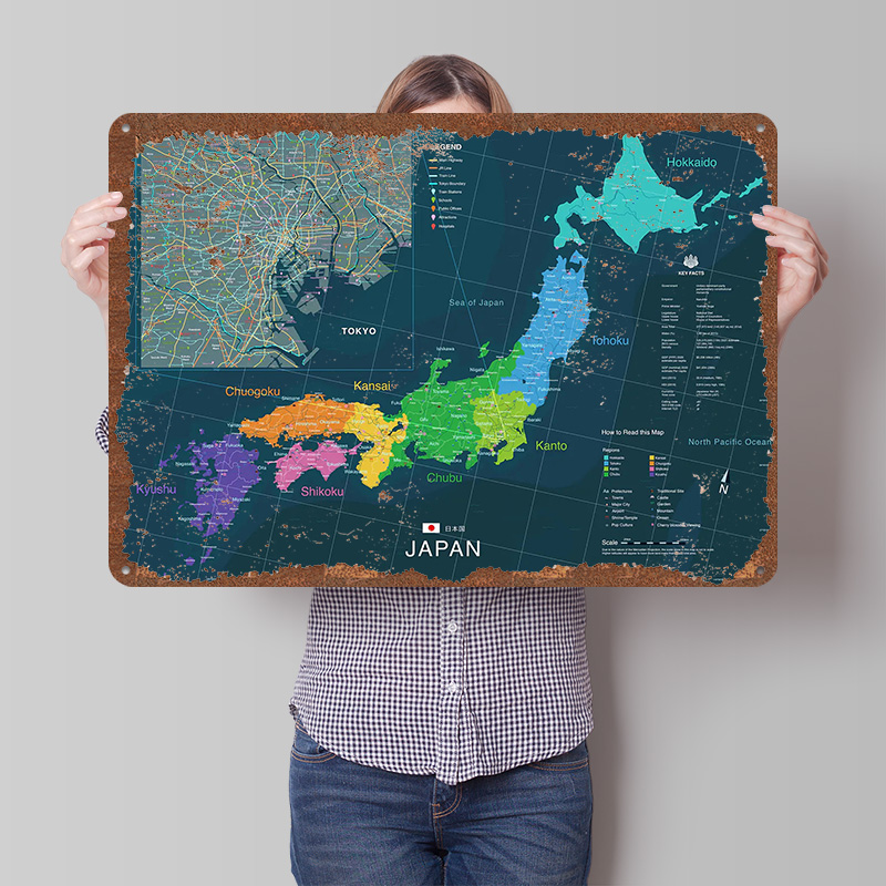 Плакат с картой Японии и Токио – обзор и цена Custom Map Poster